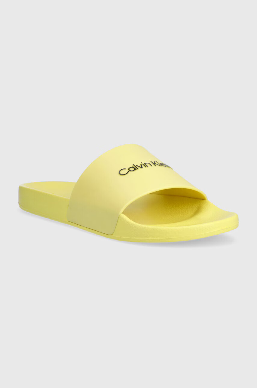 Calvin Klein Чехли POOL SLIDE RUBBER в жълто HM0HM00455 - Pepit.bg