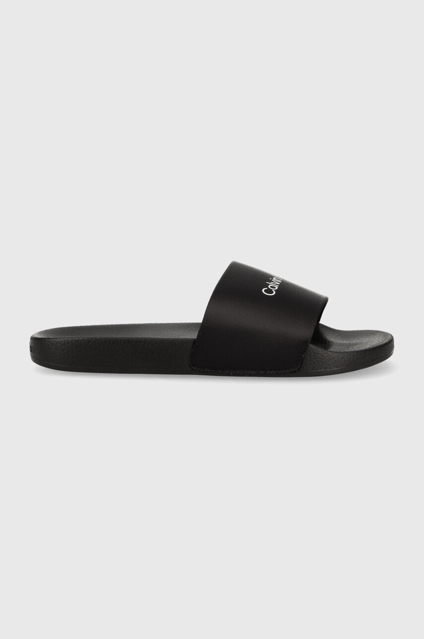 Calvin Klein Чехли POOL SLIDE - SATIN в черно HW0HW01508 - Pepit.bg