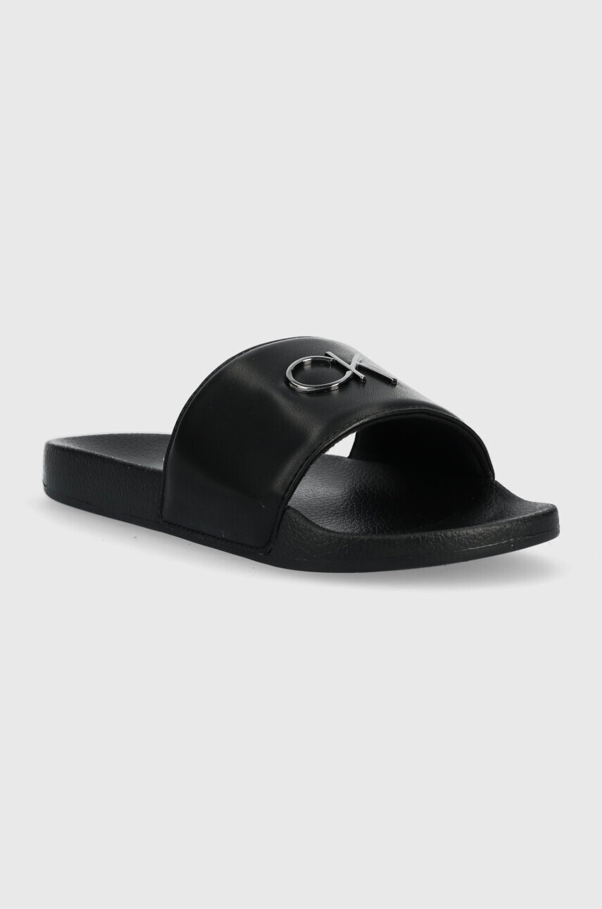 Calvin Klein Чехли POOL SLIDE W/HW в черно с платформа HW0HW01509 - Pepit.bg