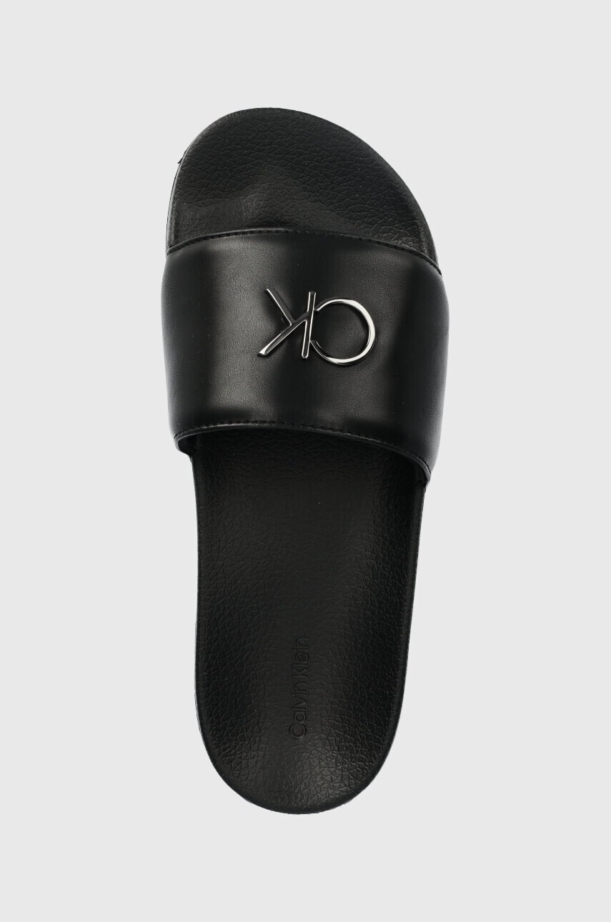 Calvin Klein Чехли POOL SLIDE W/HW в черно с платформа HW0HW01509 - Pepit.bg