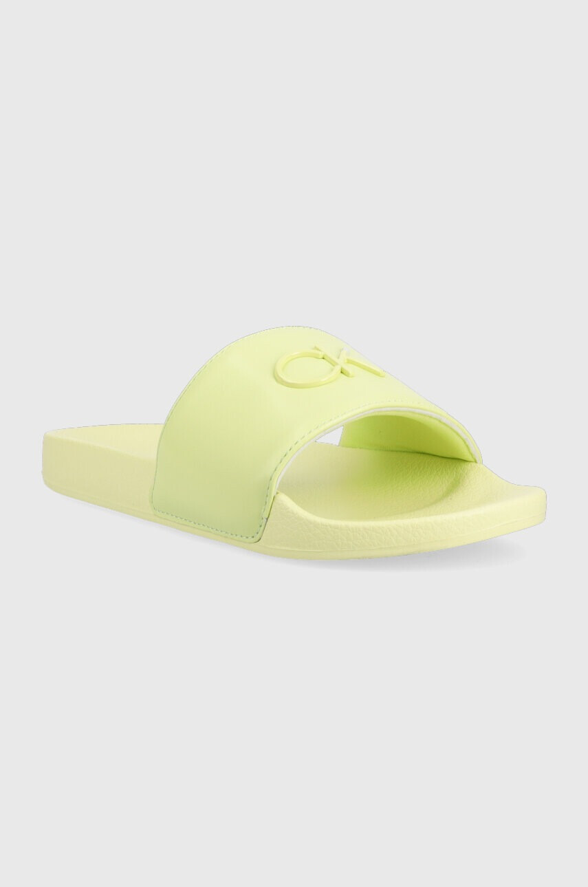 Calvin Klein Чехли POOL SLIDE W/HW в зелено с платформа HW0HW01509 - Pepit.bg