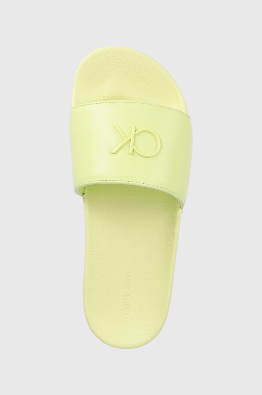 Calvin Klein Чехли POOL SLIDE W/HW в зелено с платформа HW0HW01509 - Pepit.bg
