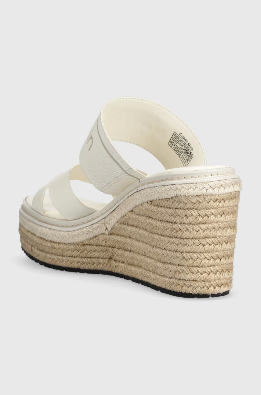 Calvin Klein Чехли WEDGE 50HH - HE в бяло със скосена платформа HW0HW01498 - Pepit.bg