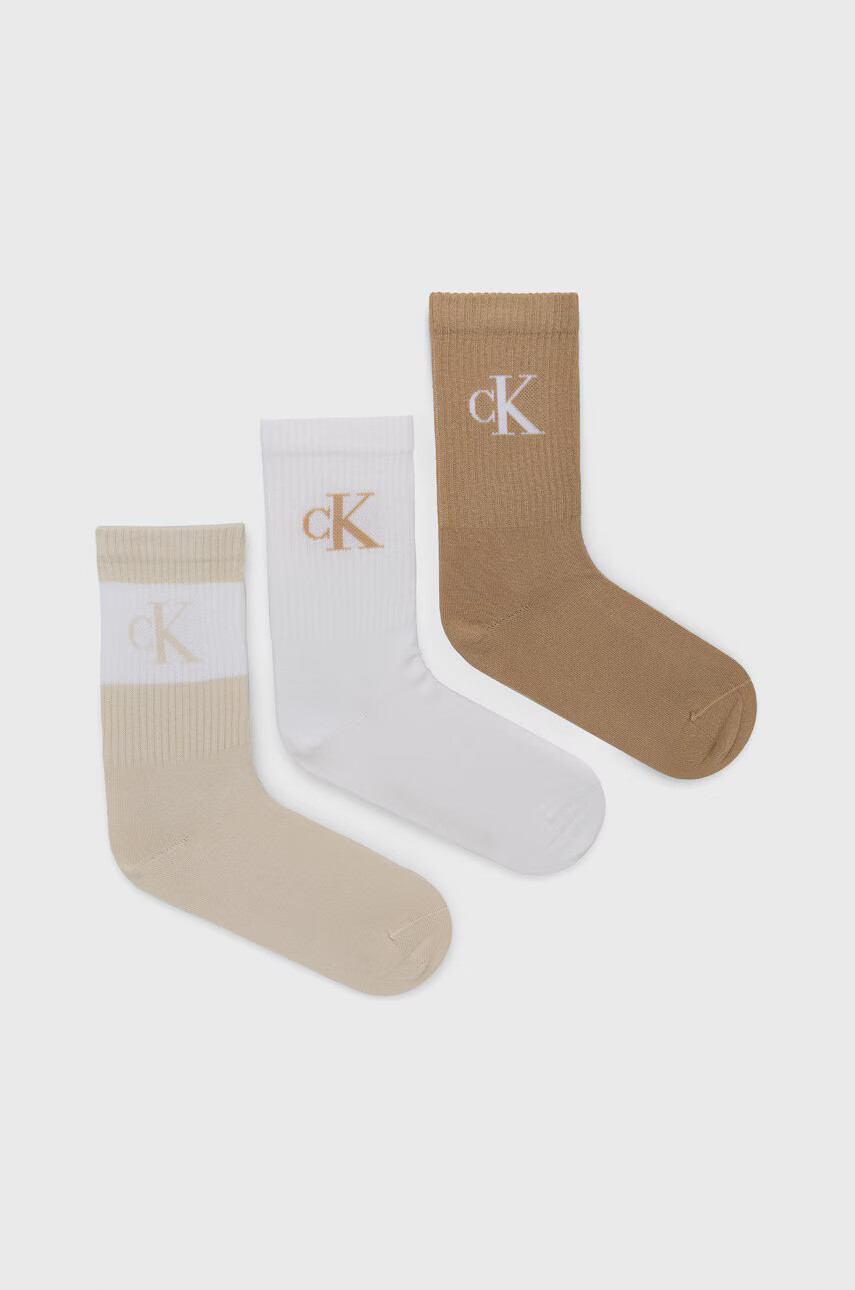 Calvin Klein Чорапи (3 чифта) дамски в бежово - Pepit.bg