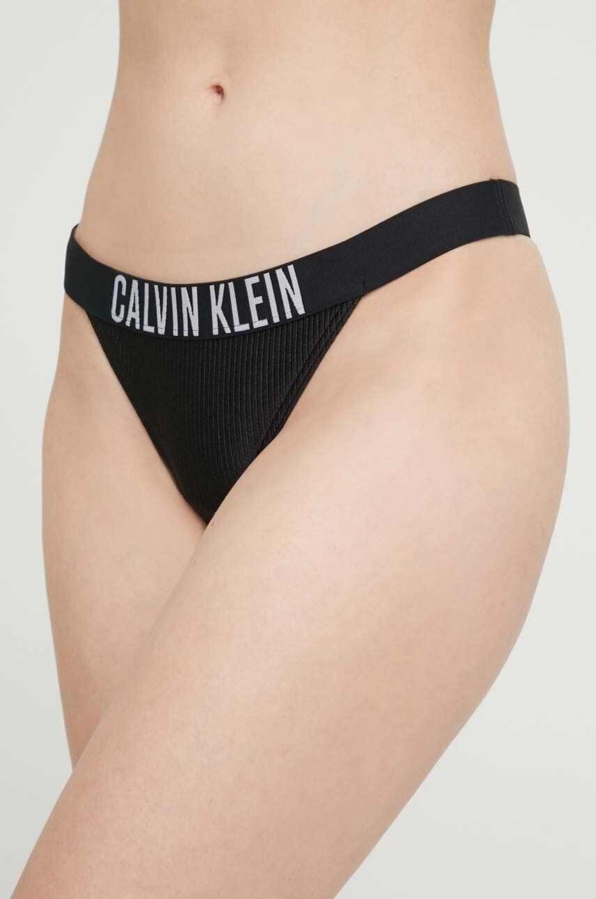 Calvin Klein Долнище на бански тип бразилиана в черно - Pepit.bg