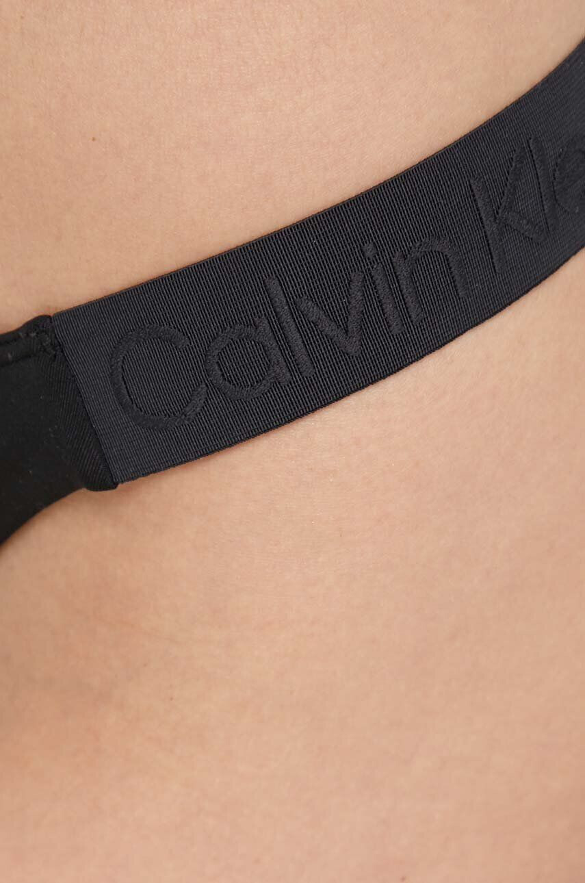 Calvin Klein Долнище на бански тип бразилиана в черно - Pepit.bg