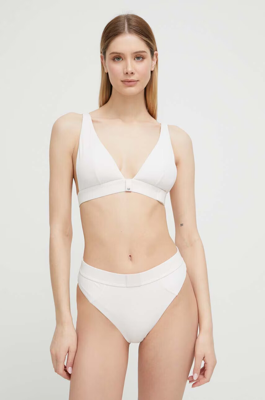 Calvin Klein Горнище на бански в бежово с леко подплатена чашка - Pepit.bg