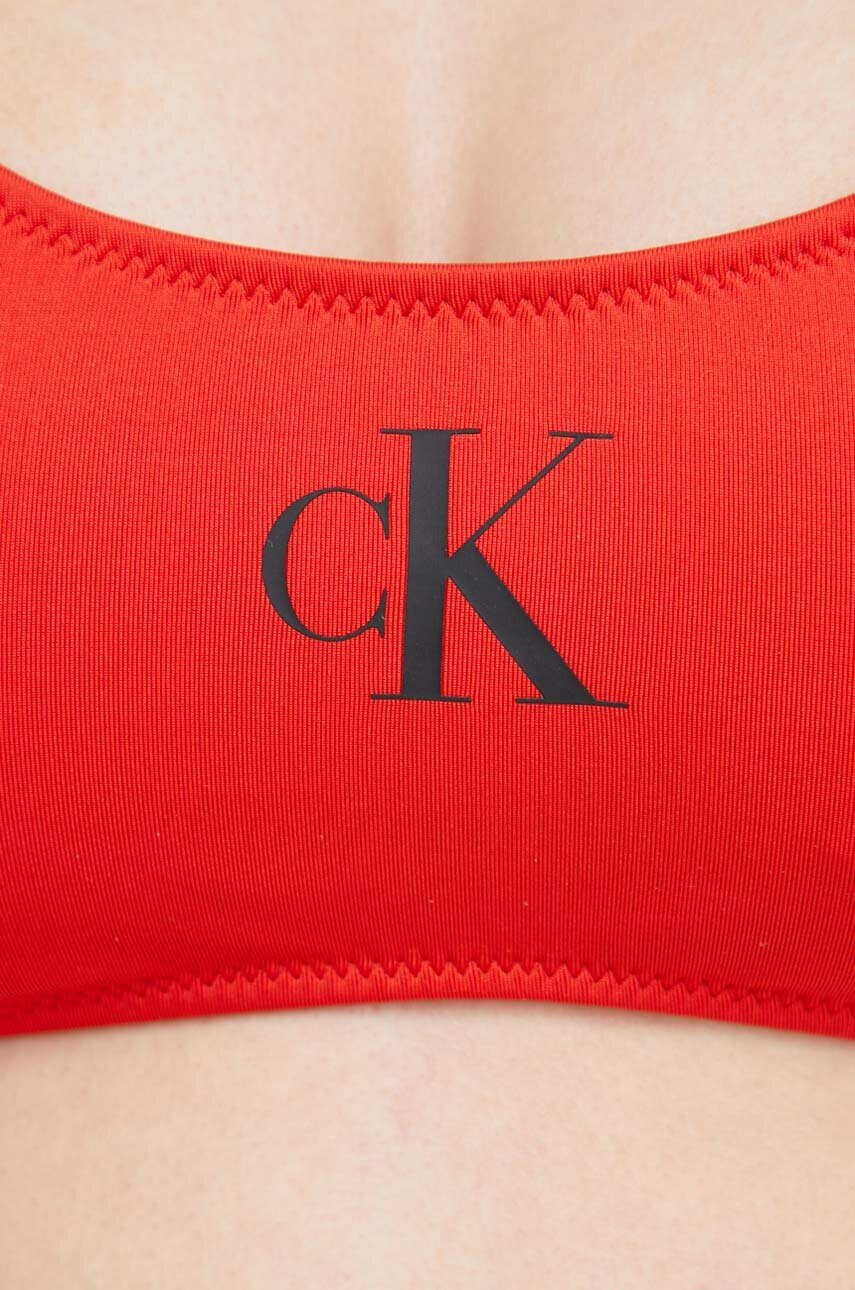 Calvin Klein Горнище на бански в червено с леко подплатена чашка - Pepit.bg