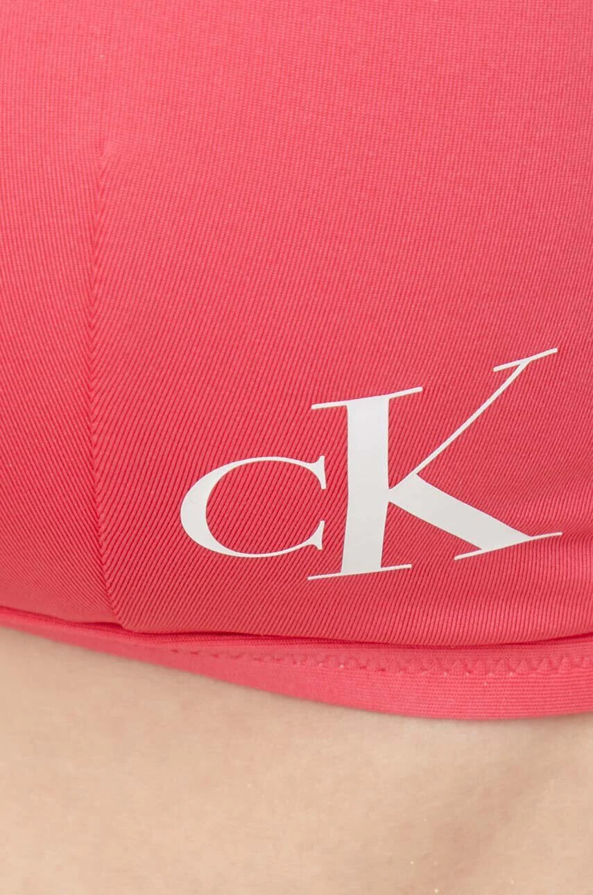 Calvin Klein Горнище на бански в лилаво с леко подплатена чашка - Pepit.bg
