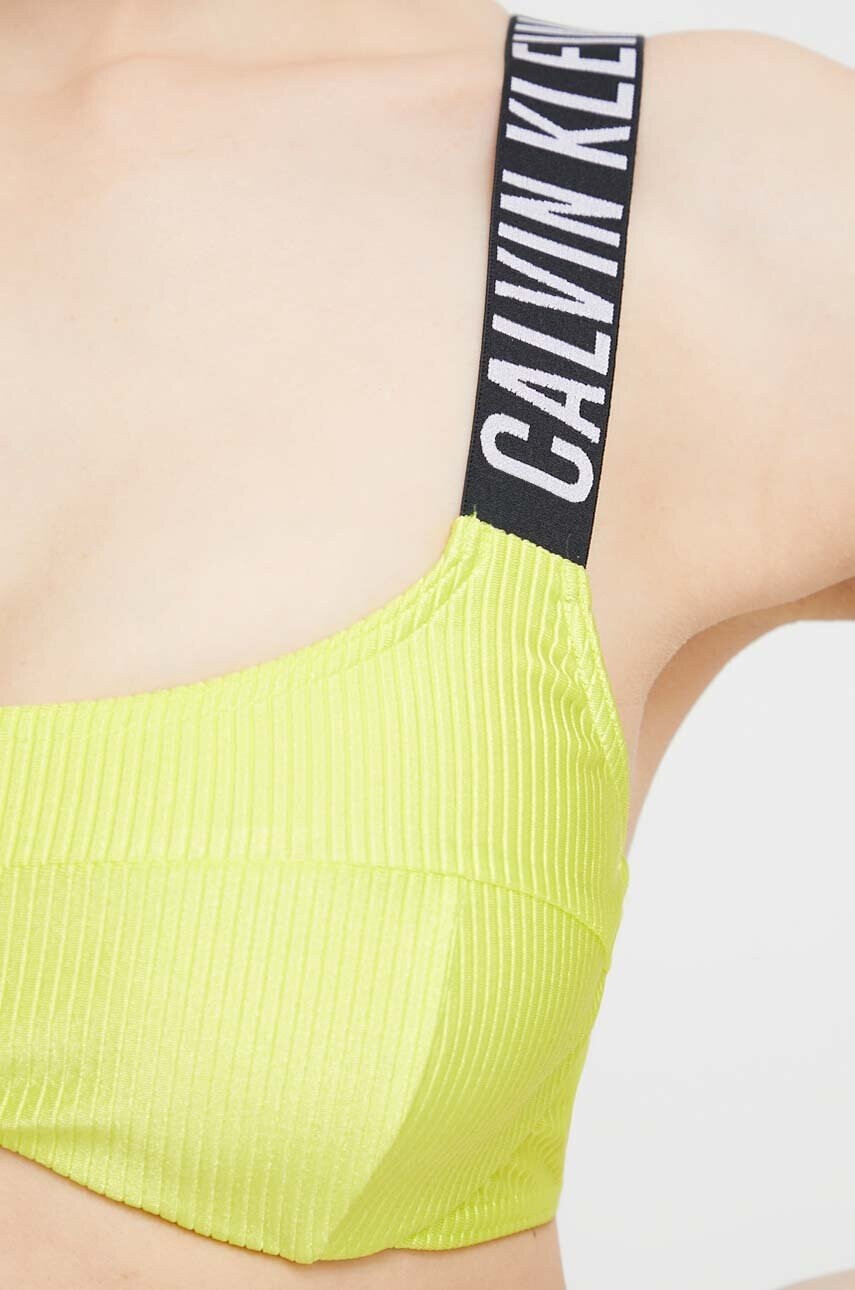 Calvin Klein Горнище на бански в зелено с мека чашка - Pepit.bg