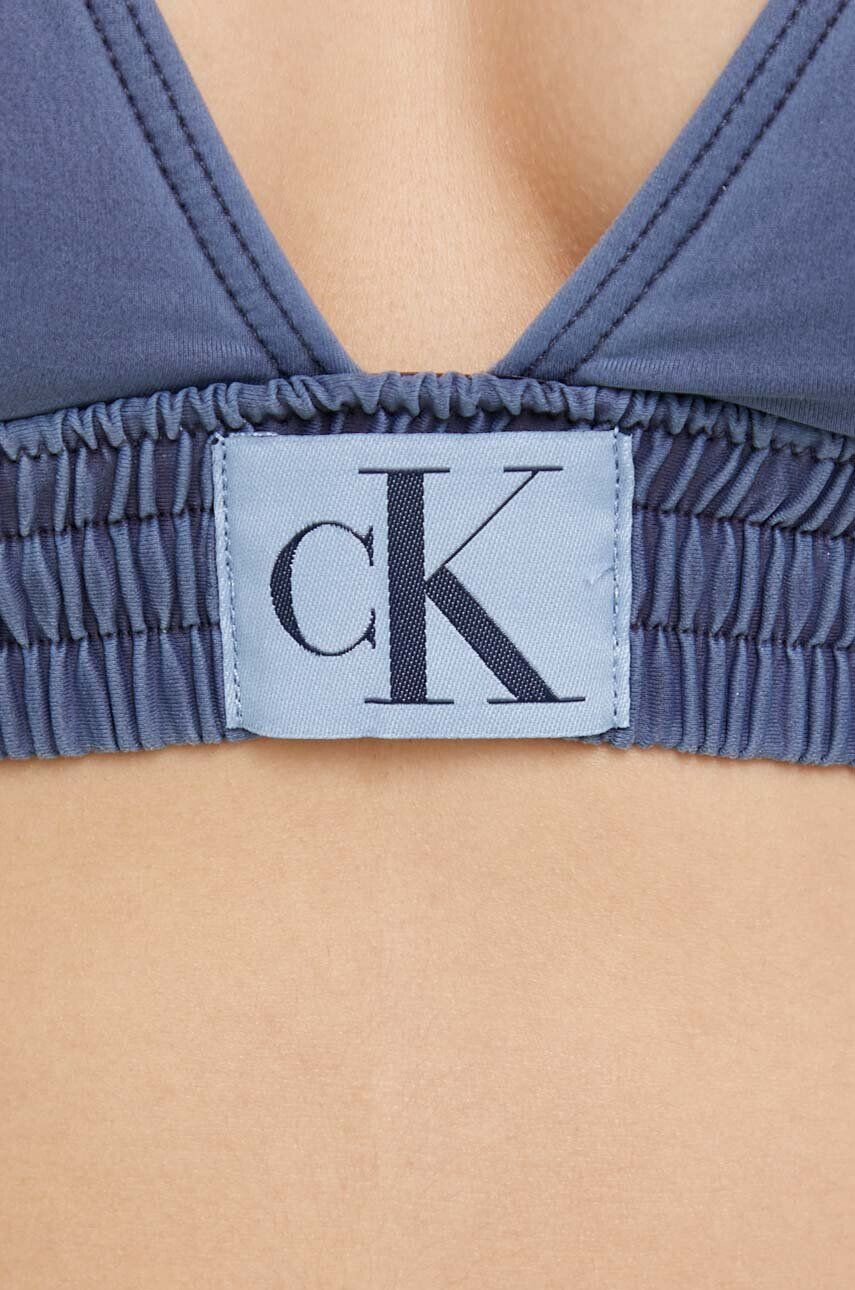 Calvin Klein Горнище на бански в тъмносиньо с леко подплатена чашка - Pepit.bg