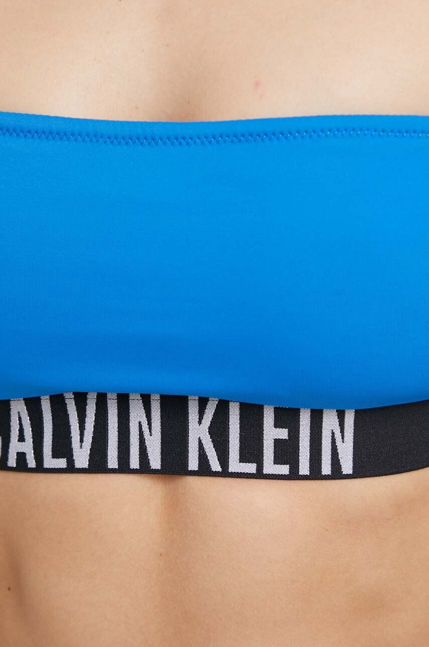 Calvin Klein Горнище на бански в синьо с леко подплатена чашка - Pepit.bg