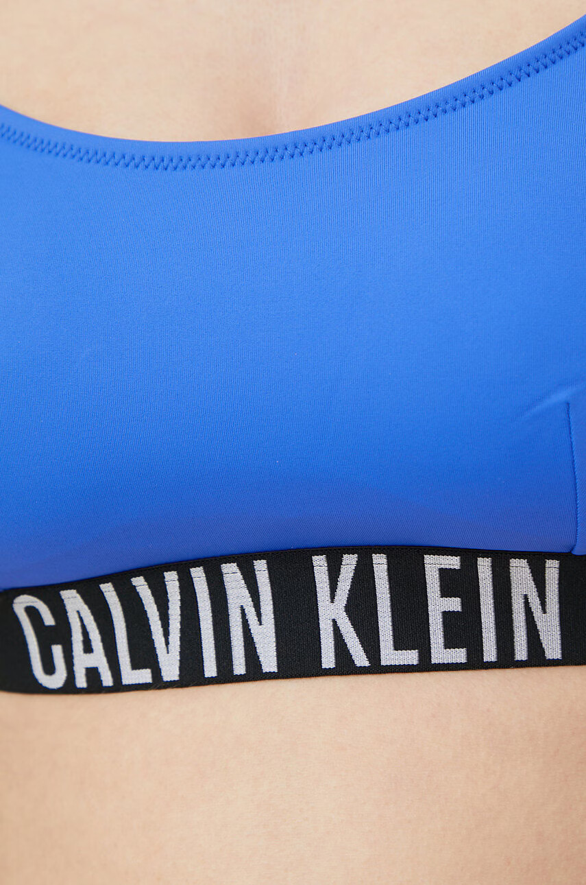 Calvin Klein Горнище на бански в тъмносиньо с леко подплатена чашка - Pepit.bg