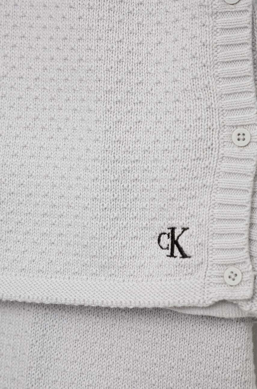 Calvin Klein Jeans Бебешки памучен комплект в сиво - Pepit.bg