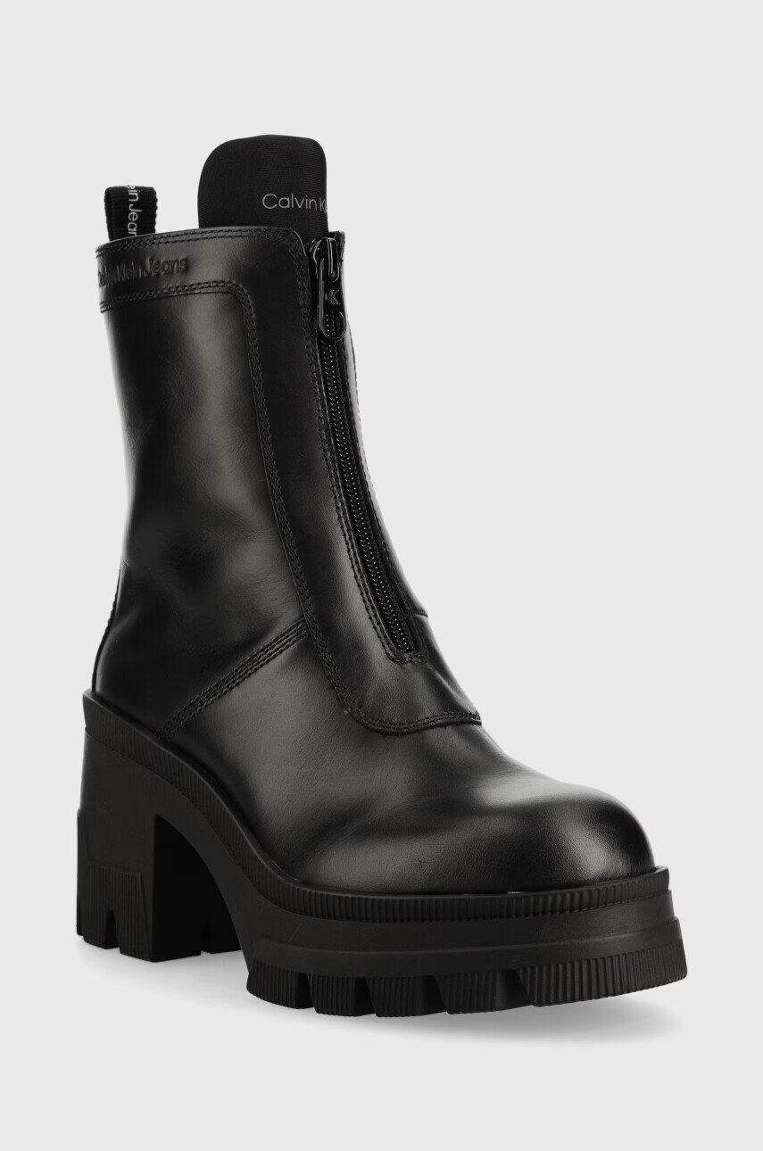 Calvin Klein Jeans Боти Chunky Heeled Boot в черно с висок ток - Pepit.bg