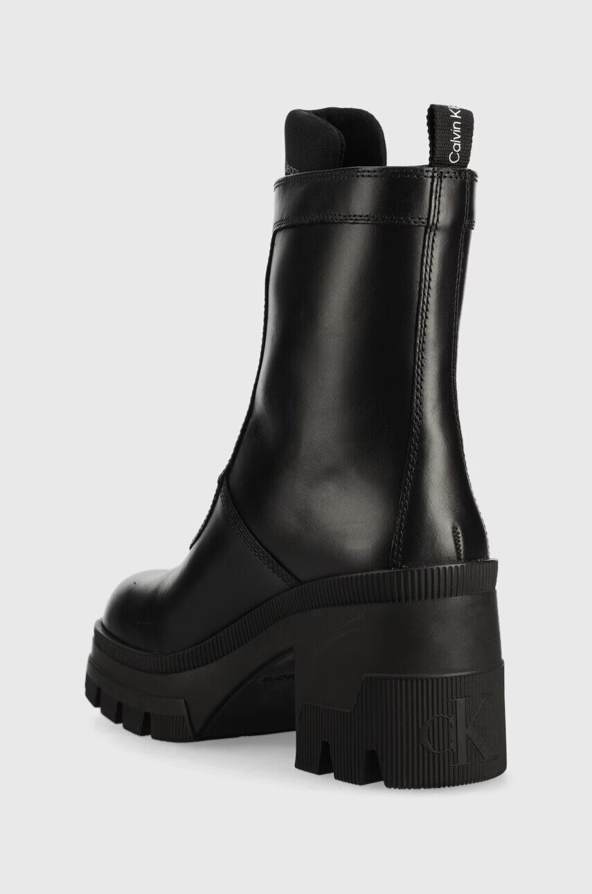 Calvin Klein Jeans Боти Chunky Heeled Boot в черно с висок ток - Pepit.bg
