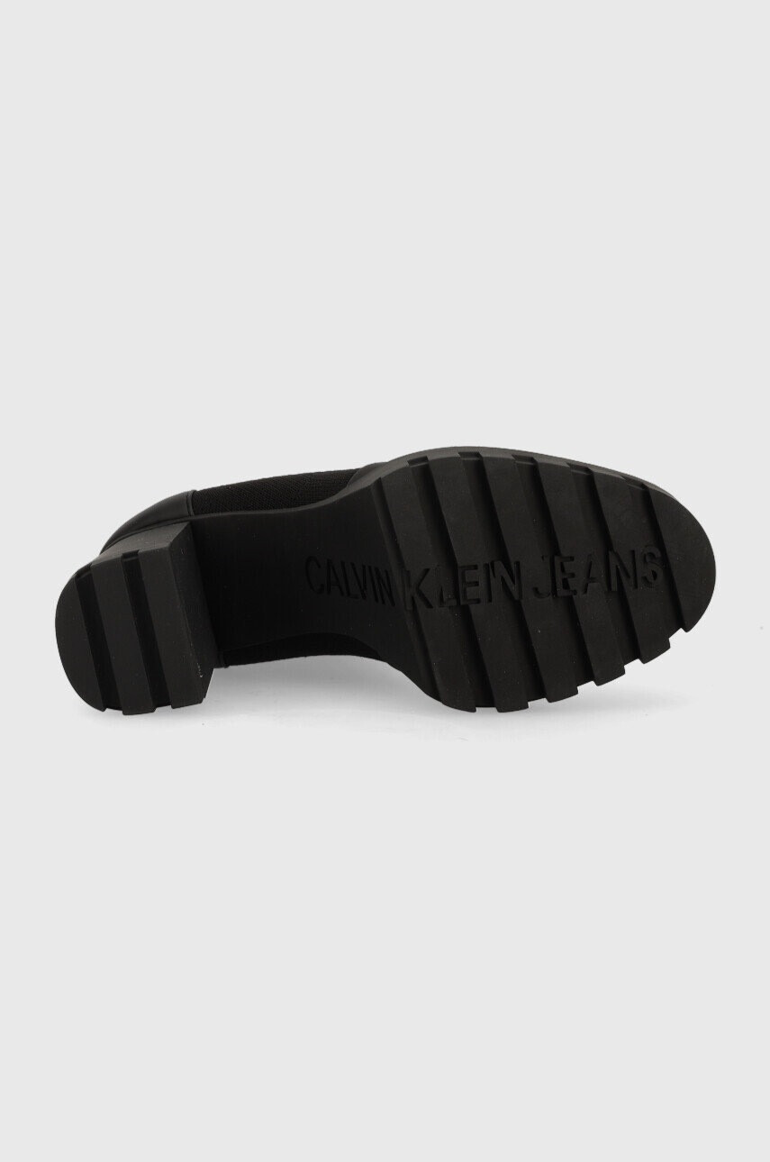 Calvin Klein Jeans Боти Platform Boot Sock в черно с висок ток - Pepit.bg