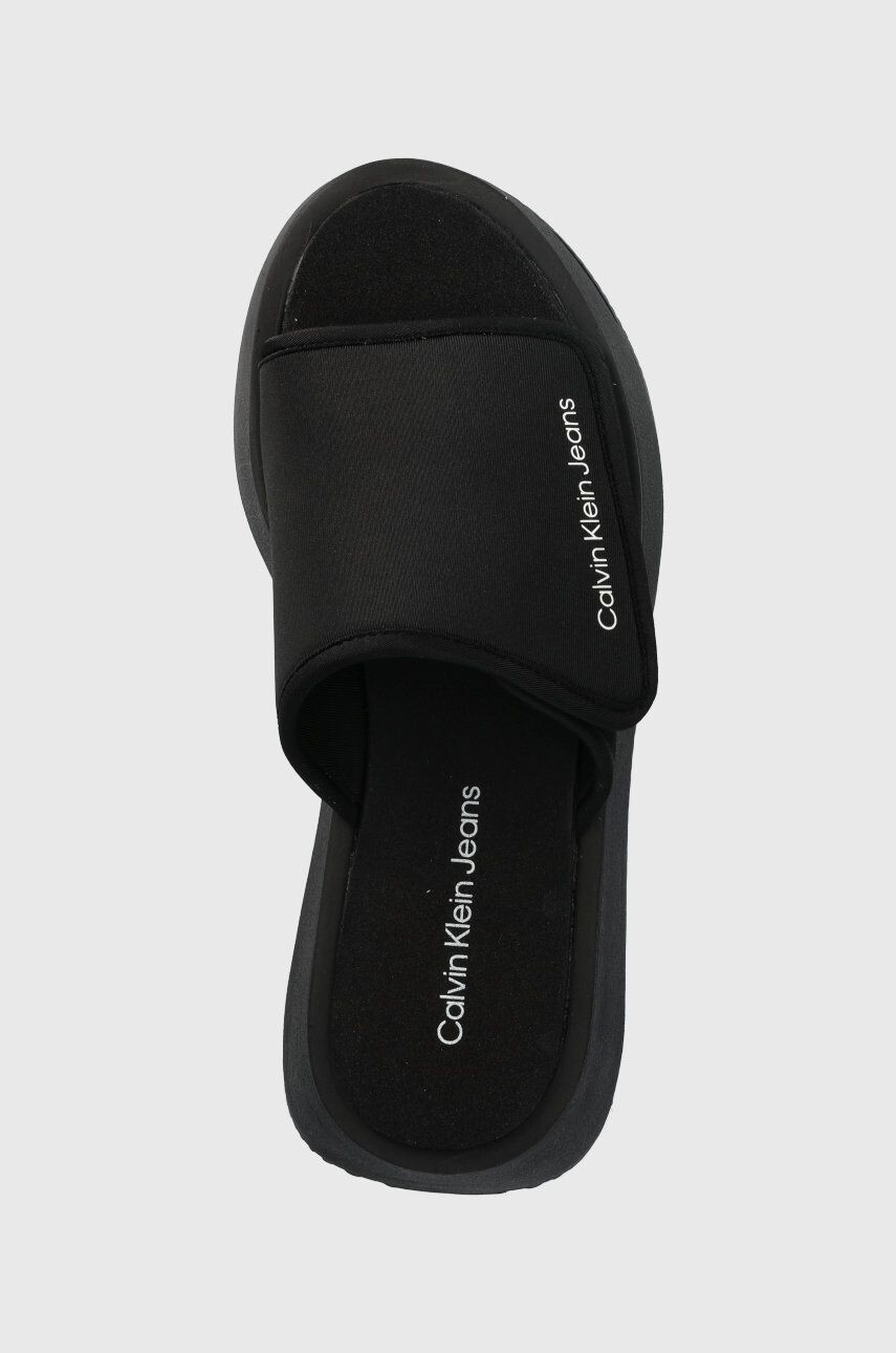 Calvin Klein Jeans Чехли One-strap Sandal в черно с платформа - Pepit.bg