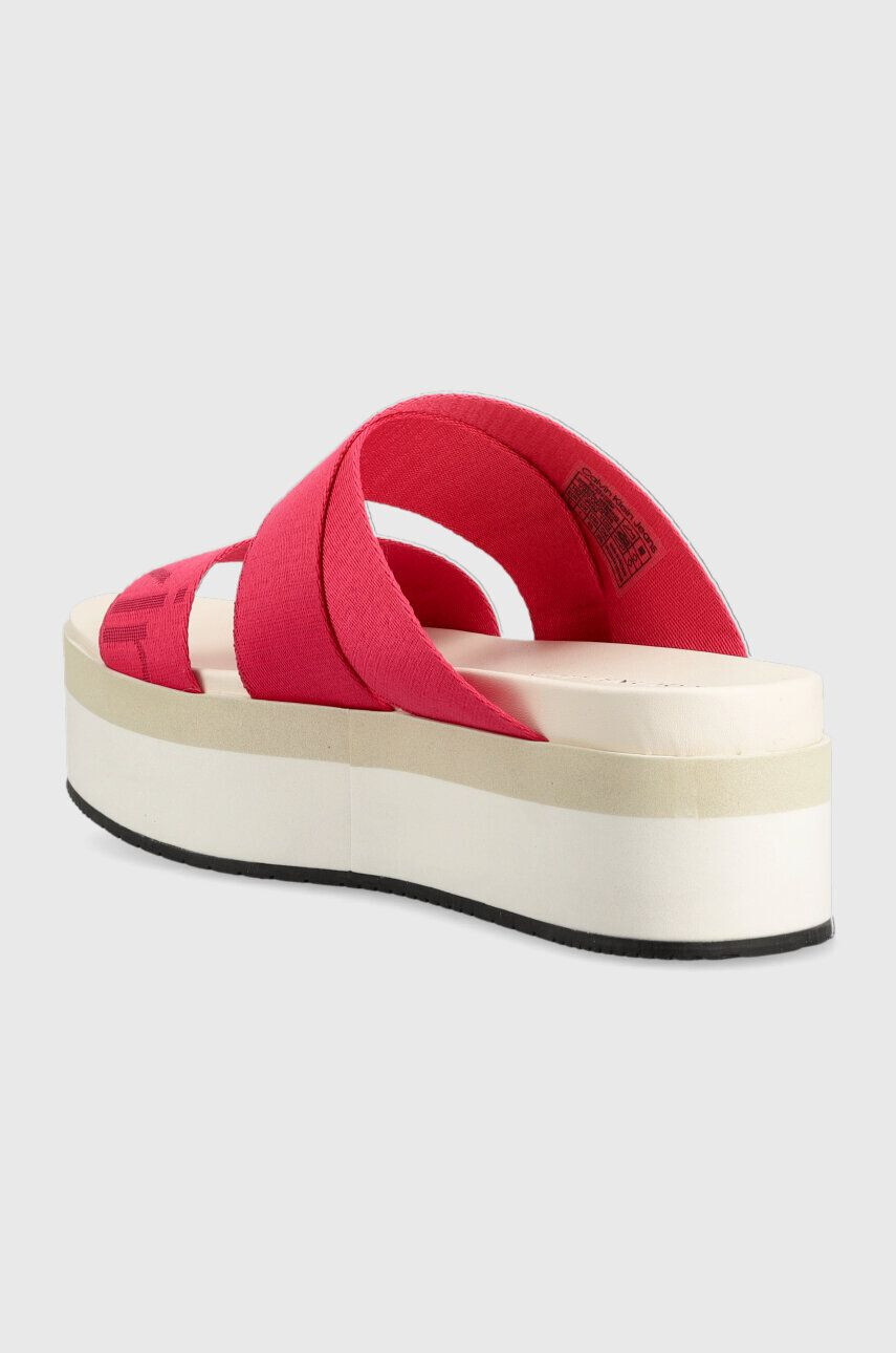 Calvin Klein Jeans Чехли FLATFORM SANDAL WEBBING в розово с платформа YW0YW00966 - Pepit.bg