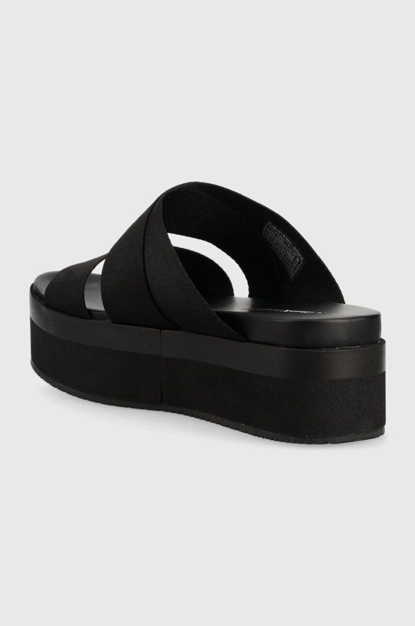 Calvin Klein Jeans Чехли FLATFORM SANDAL WEBBING в черно с платформа YW0YW00966 - Pepit.bg