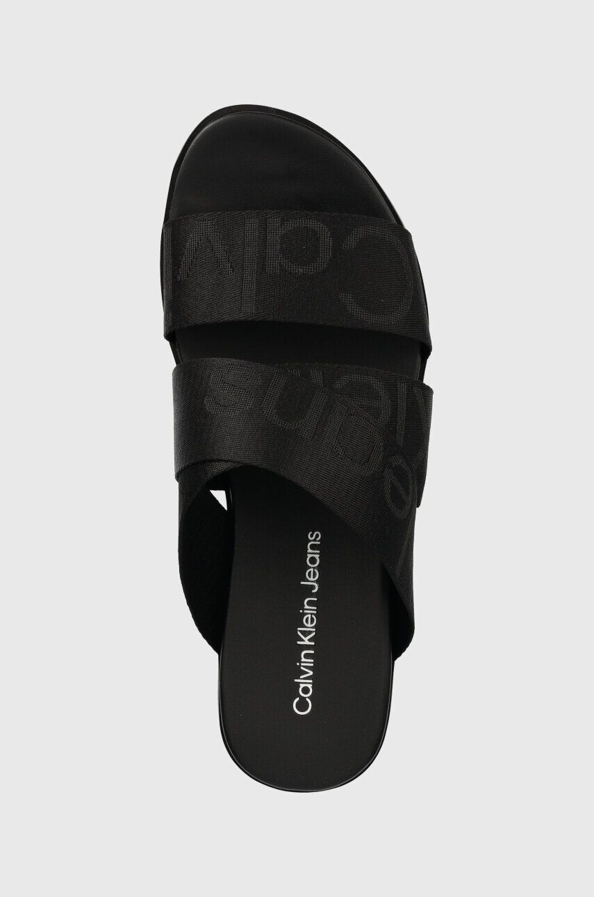 Calvin Klein Jeans Чехли FLATFORM SANDAL WEBBING в черно с платформа YW0YW00966 - Pepit.bg