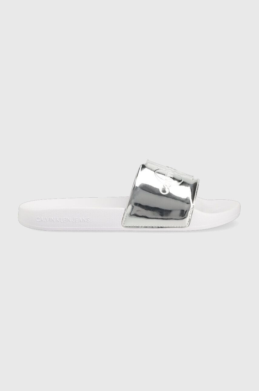 Calvin Klein Jeans Чехли SLIDE METALLIC MONOLOGO в черно YW0YW00638 - Pepit.bg