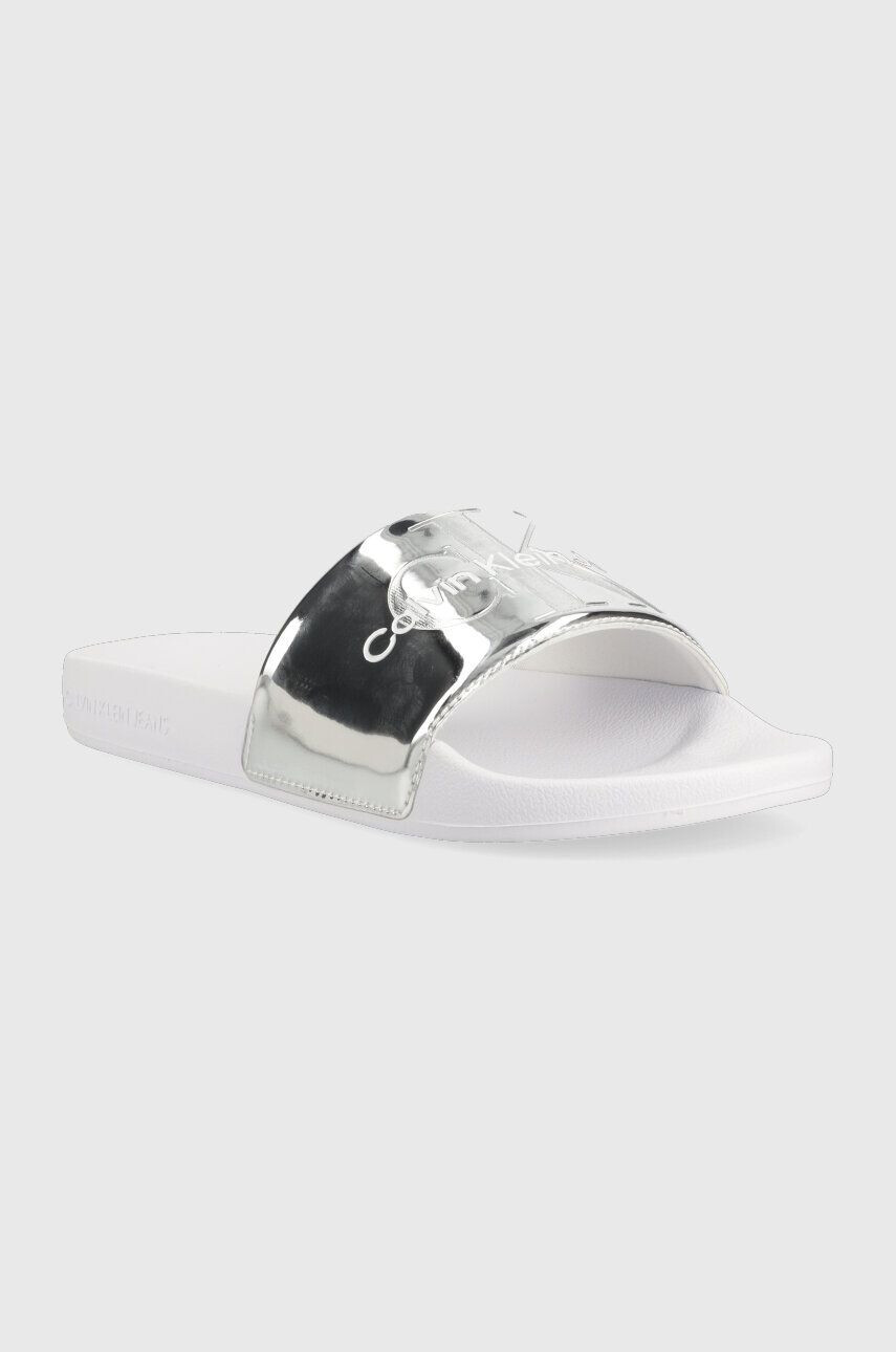 Calvin Klein Jeans Чехли SLIDE METALLIC MONOLOGO в черно YW0YW00638 - Pepit.bg