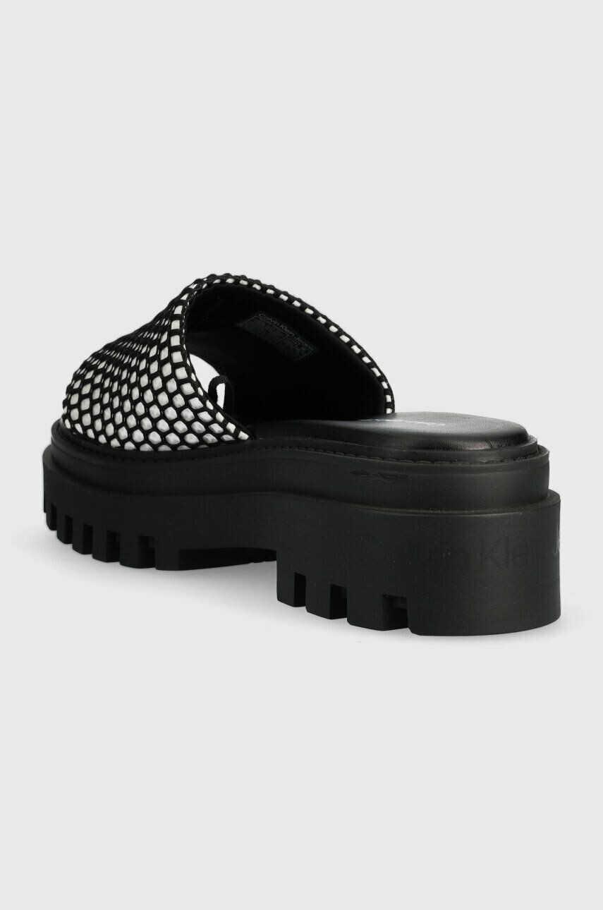 Calvin Klein Jeans Чехли TOOTHY COMBAT SANDAL OVER MESH в черно с платформа YW0YW00950 - Pepit.bg