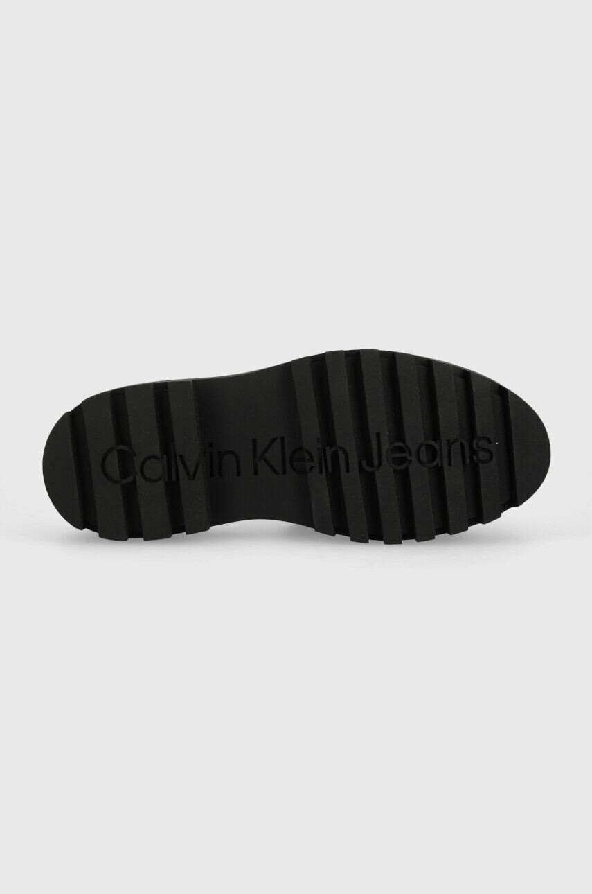 Calvin Klein Jeans Чехли TOOTHY COMBAT SANDAL OVER MESH в черно с платформа YW0YW00950 - Pepit.bg