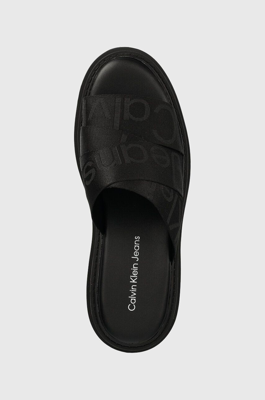 Calvin Klein Jeans Чехли TOOTHY COMBAT SANDAL WEBBING в черно с платформа YW0YW00949 - Pepit.bg