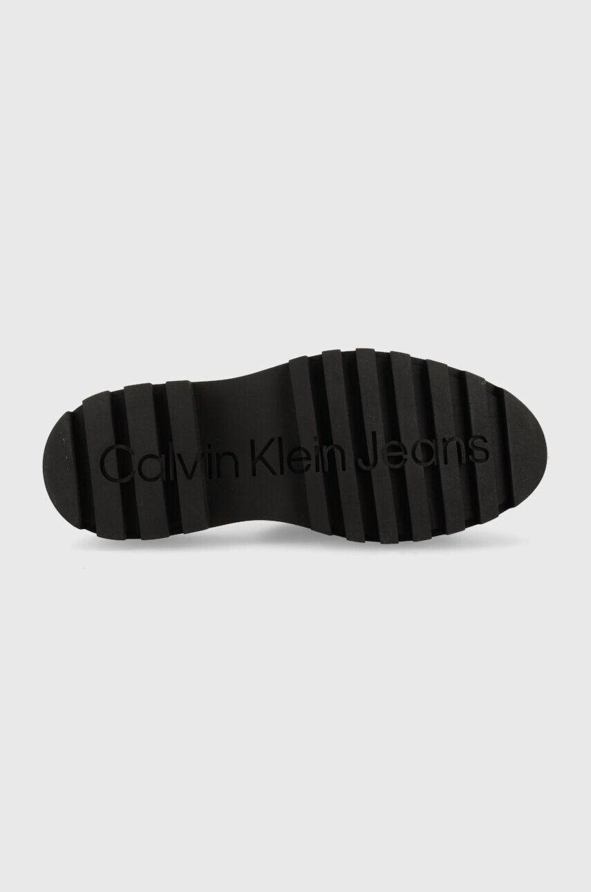 Calvin Klein Jeans Чехли TOOTHY COMBAT SANDAL WEBBING в черно с платформа YW0YW00949 - Pepit.bg