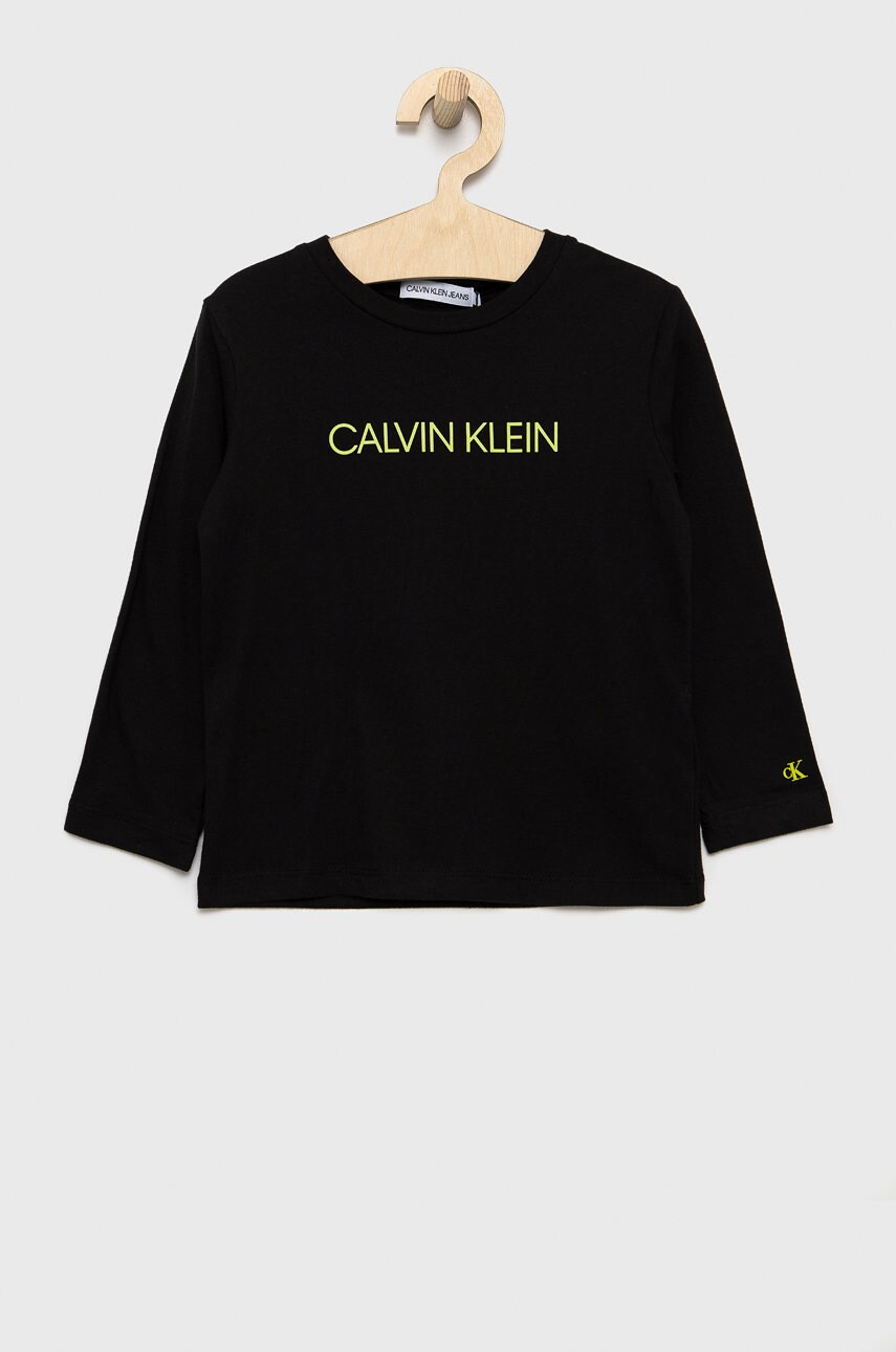 Calvin Klein Jeans Детска блуза с дълги ръкави в черно с принт - Pepit.bg