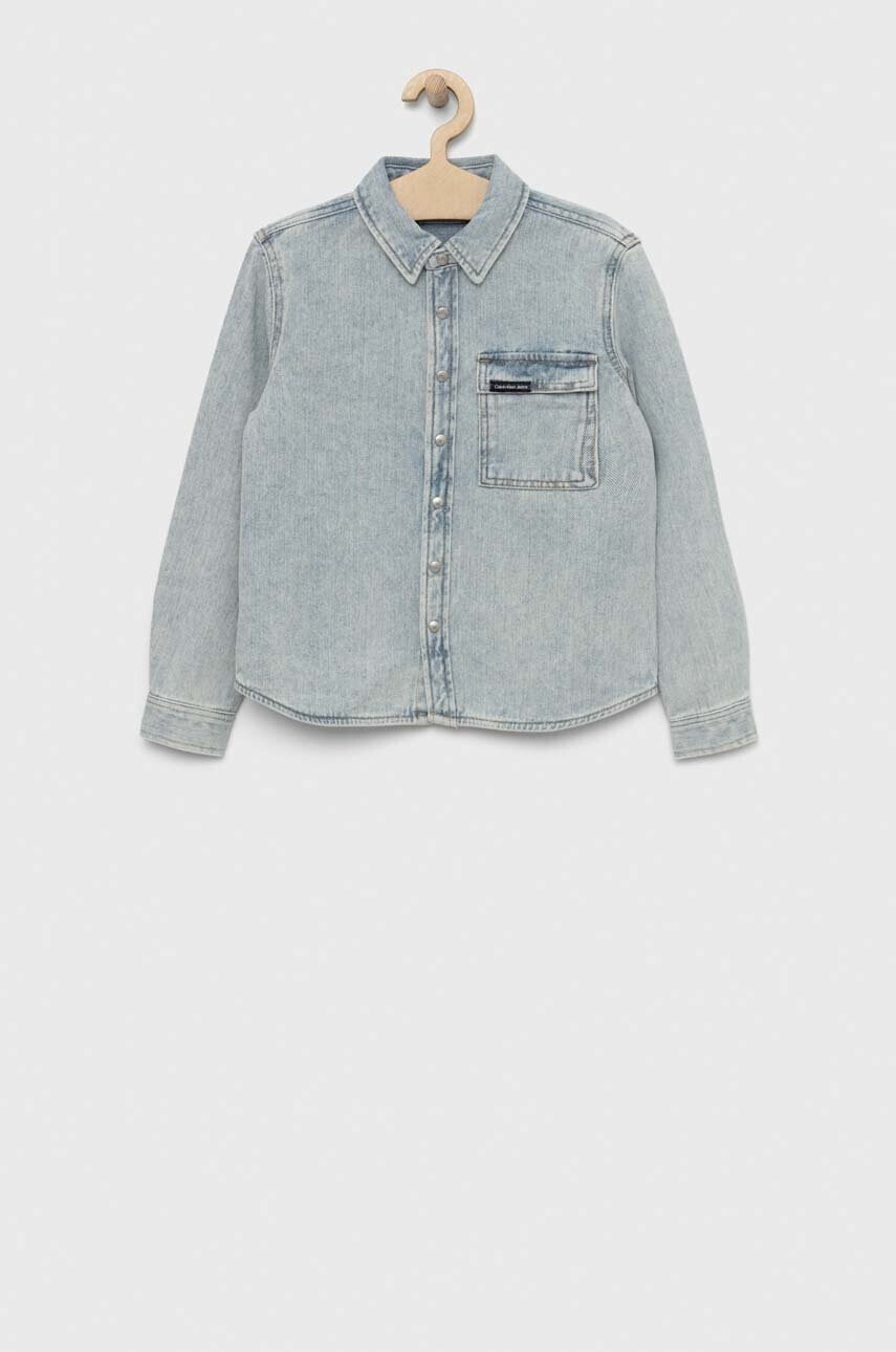 Calvin Klein Jeans Детска дънкова риза в синьо - Pepit.bg