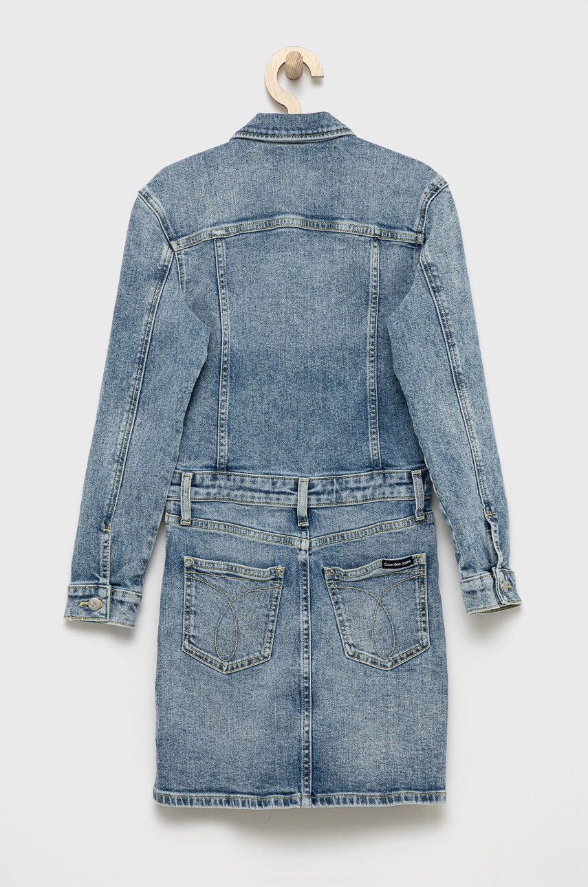 Calvin Klein Jeans Детска дънкова рокля къс модел със стандартна кройка - Pepit.bg