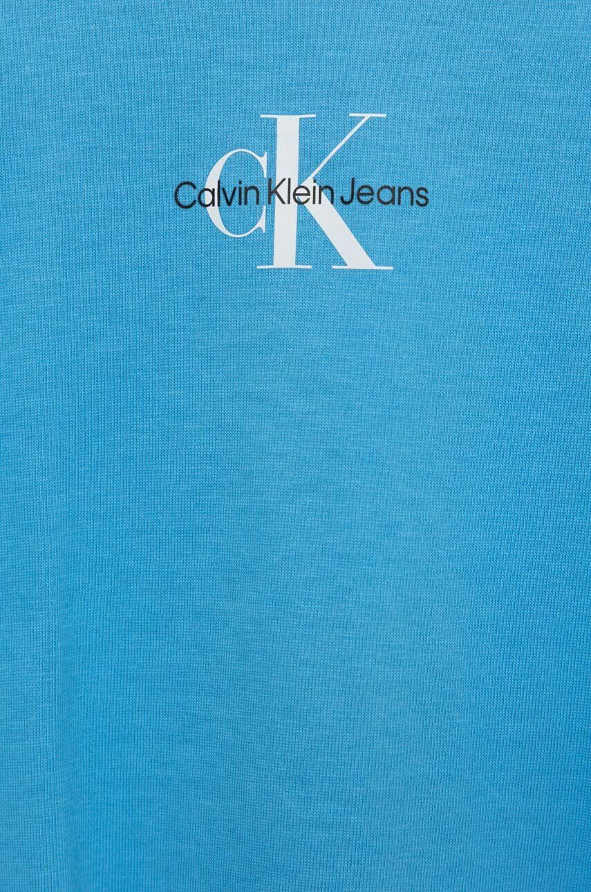 Calvin Klein Jeans Детска памучна тениска в синьо - Pepit.bg