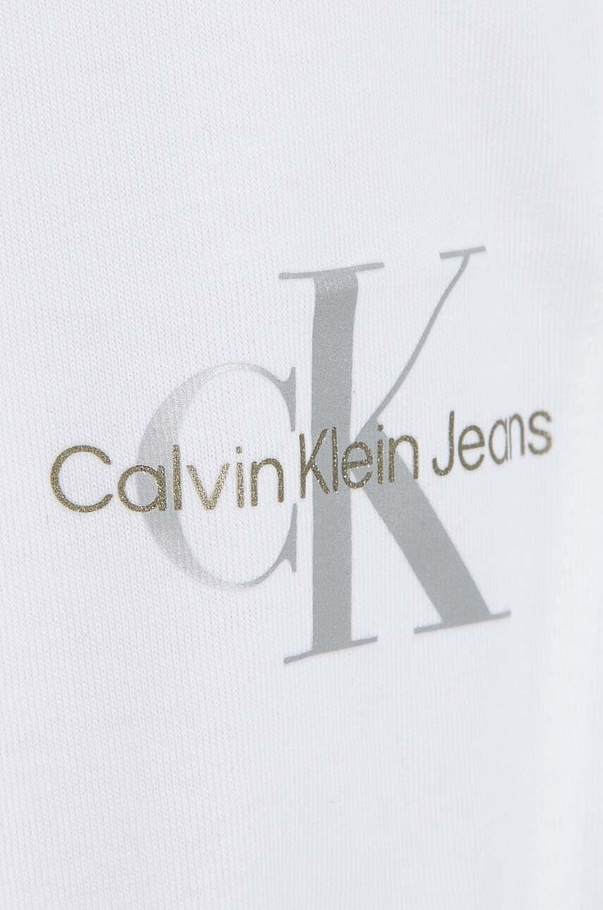 Calvin Klein Jeans Детска памучна тениска в бяло - Pepit.bg