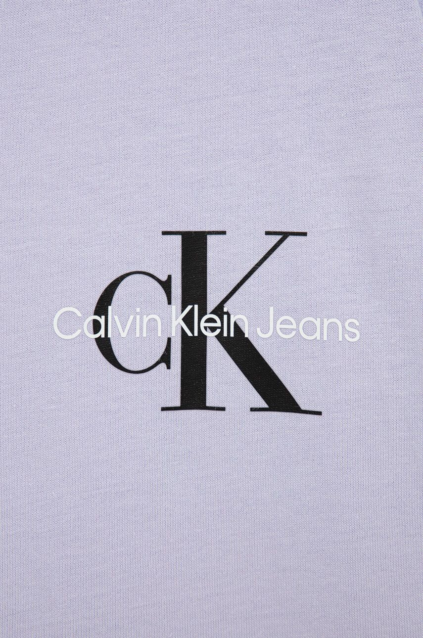 Calvin Klein Jeans Детска памучна тениска в черно с принт - Pepit.bg