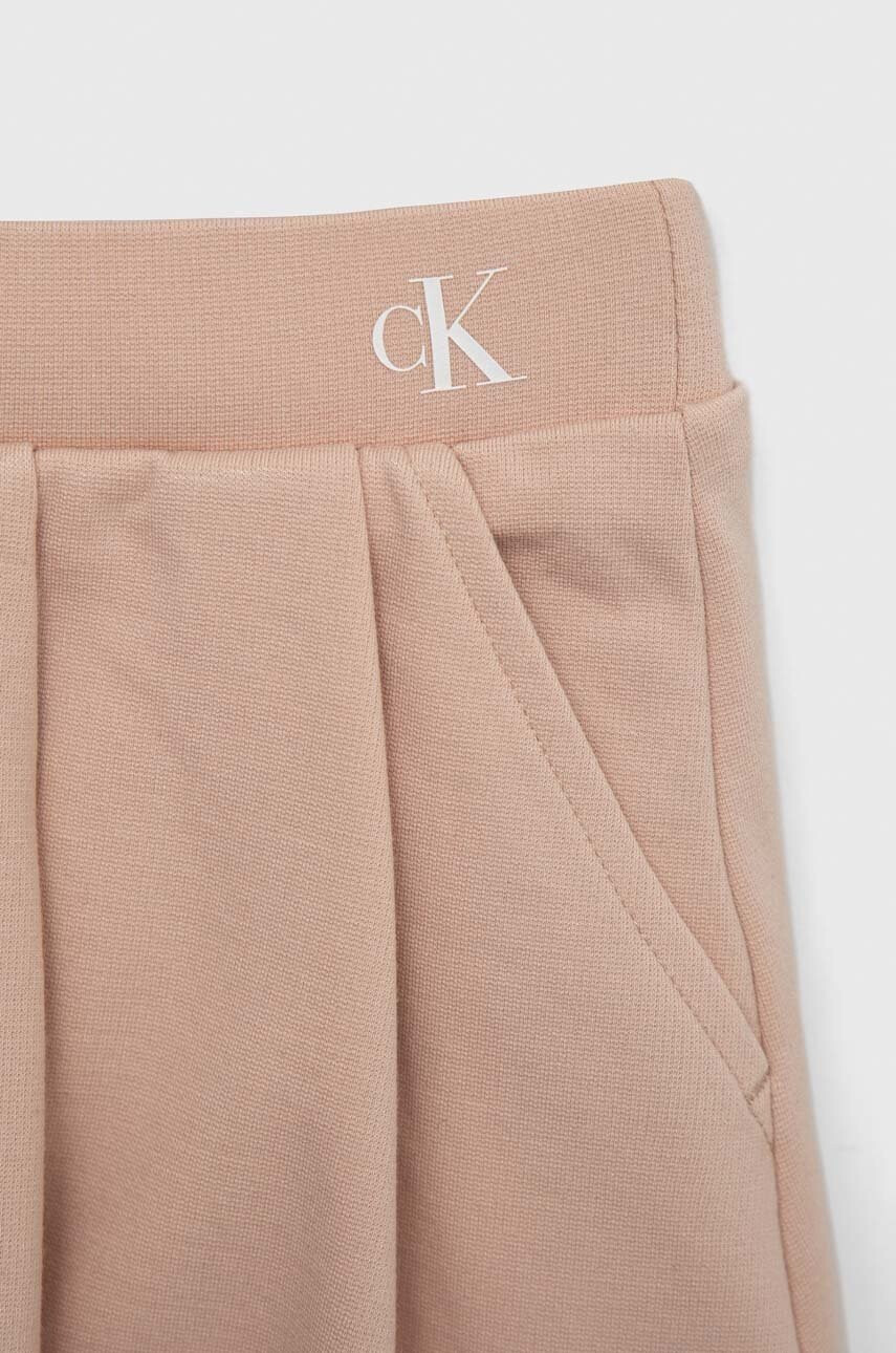 Calvin Klein Jeans Детска пола в розово къс модел разкроен модел - Pepit.bg