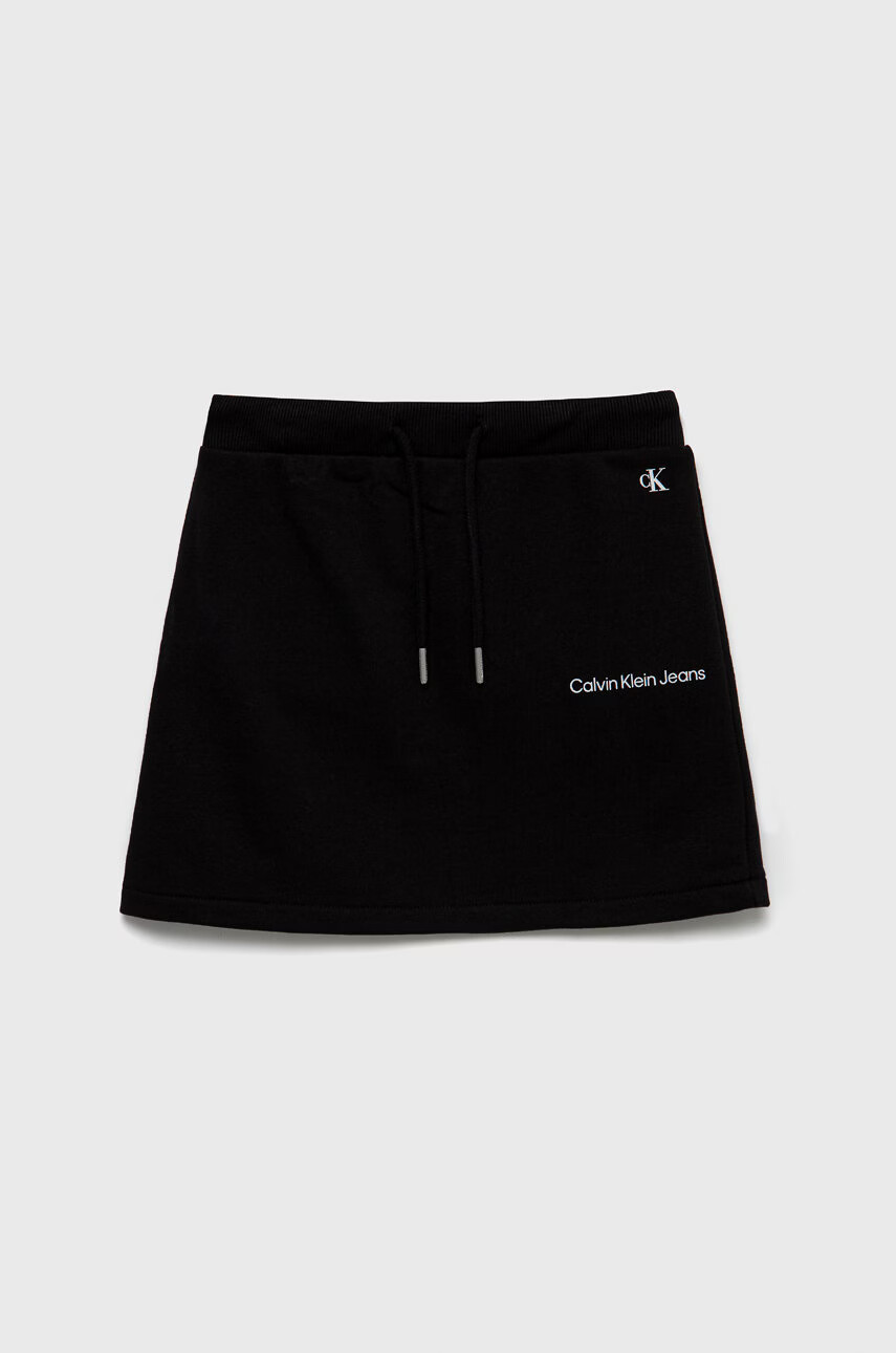 Calvin Klein Jeans Детска пола в черно къс модел със стандартна кройка - Pepit.bg