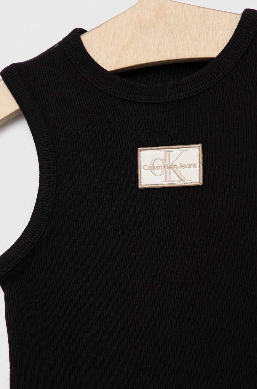 Calvin Klein Jeans Детска рокля в черно къс модел със стандартна кройка - Pepit.bg