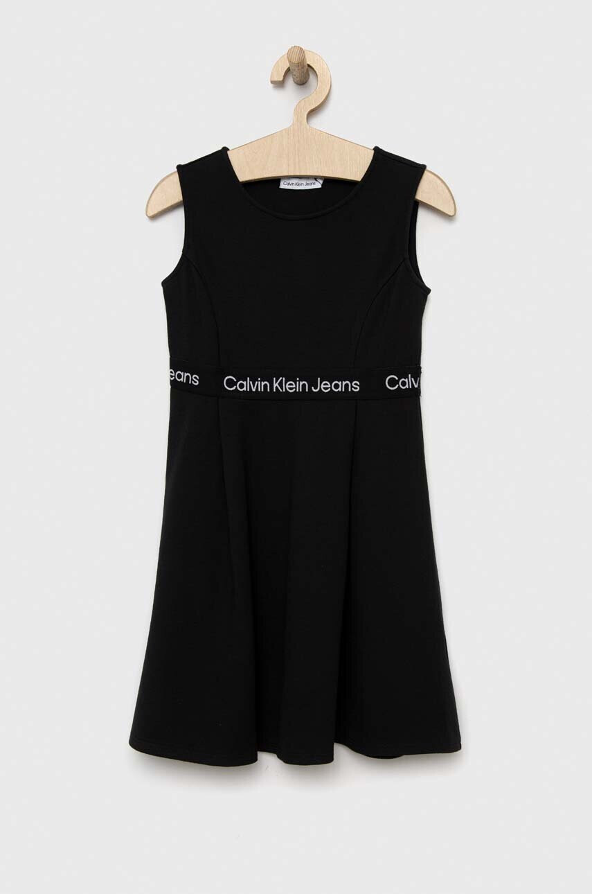 Calvin Klein Jeans Детска рокля в бяло къс модел разкроен модел - Pepit.bg