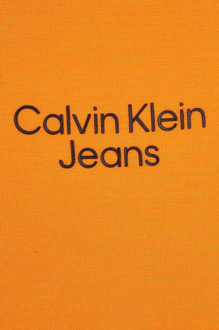 Calvin Klein Jeans Детска рокля в оранжево къс модел разкроен модел - Pepit.bg