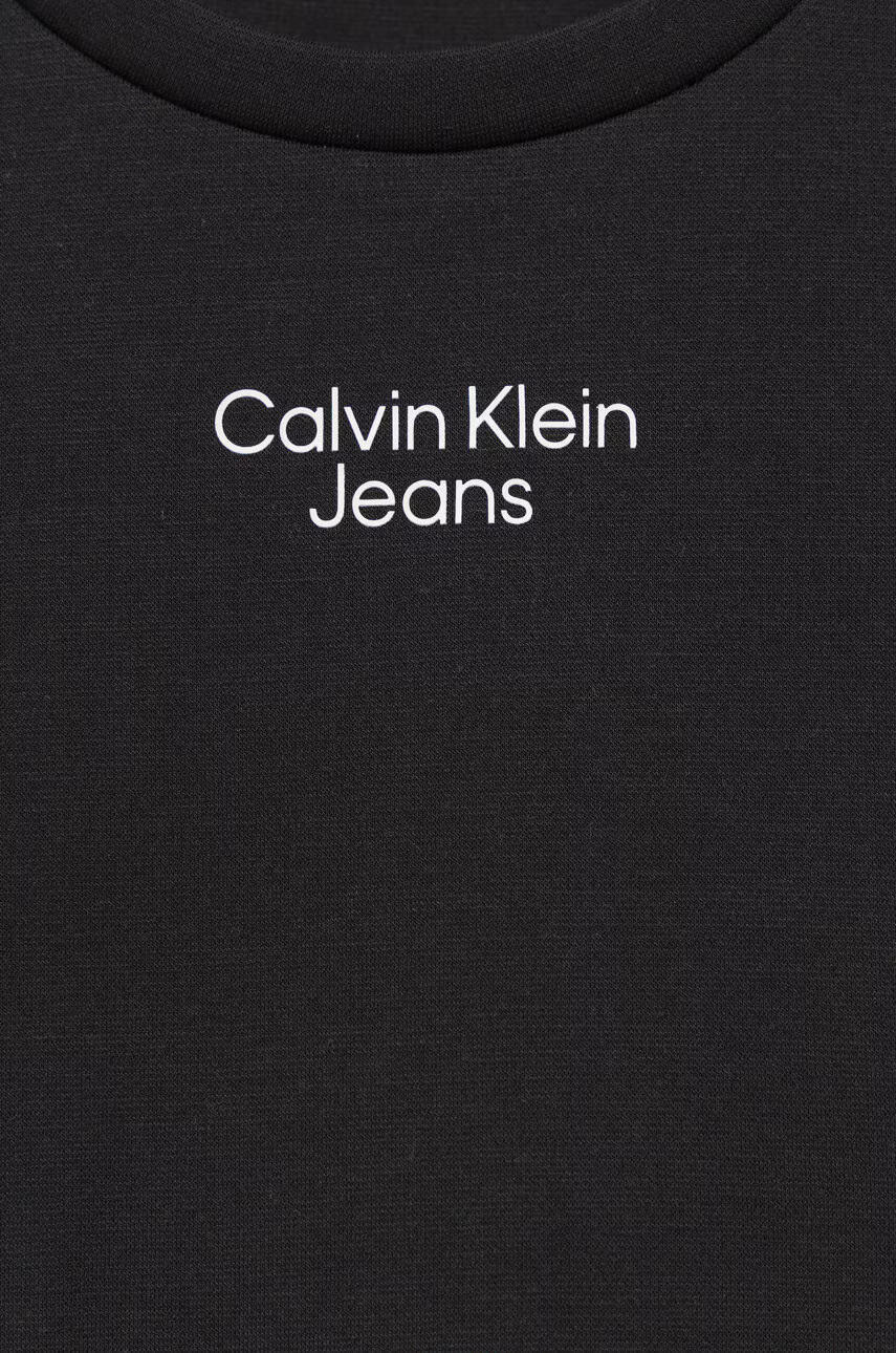 Calvin Klein Jeans Детска рокля в черно къс модел разкроен модел - Pepit.bg