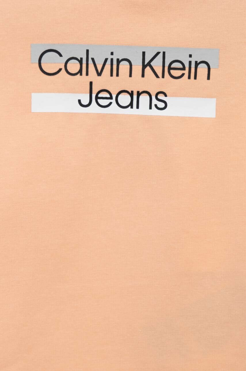 Calvin Klein Jeans Детска тениска в оранжево с принт - Pepit.bg