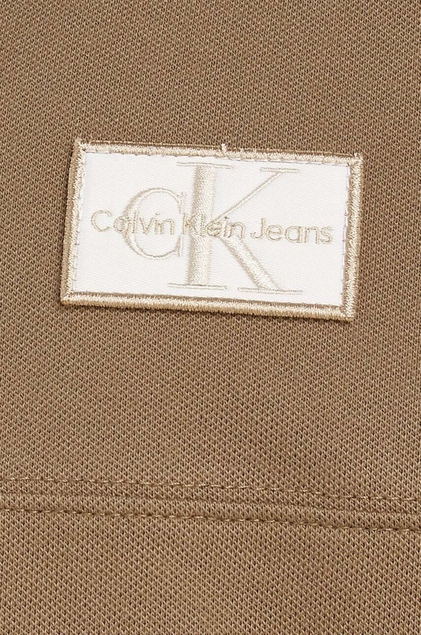 Calvin Klein Jeans Детска тениска с яка в кафяво с апликация - Pepit.bg