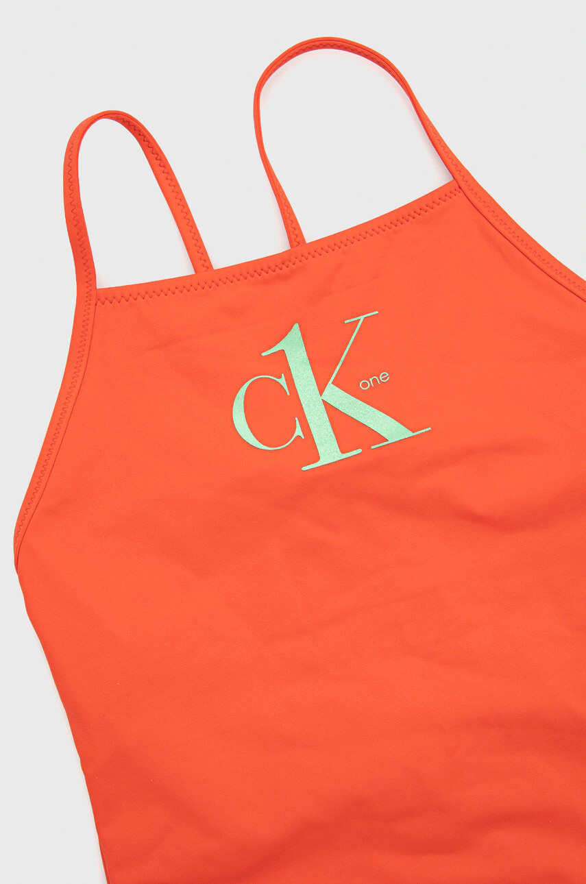 Calvin Klein Jeans Детски бански костюм в оранжево - Pepit.bg