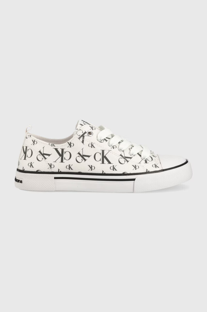 Calvin Klein Jeans Детски ниски кецове в бяло - Pepit.bg