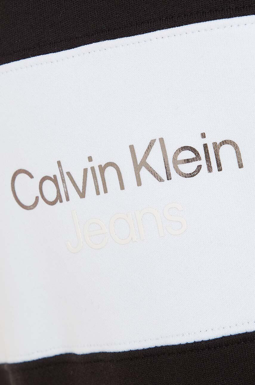 Calvin Klein Jeans Детски памучен анцуг в черно - Pepit.bg