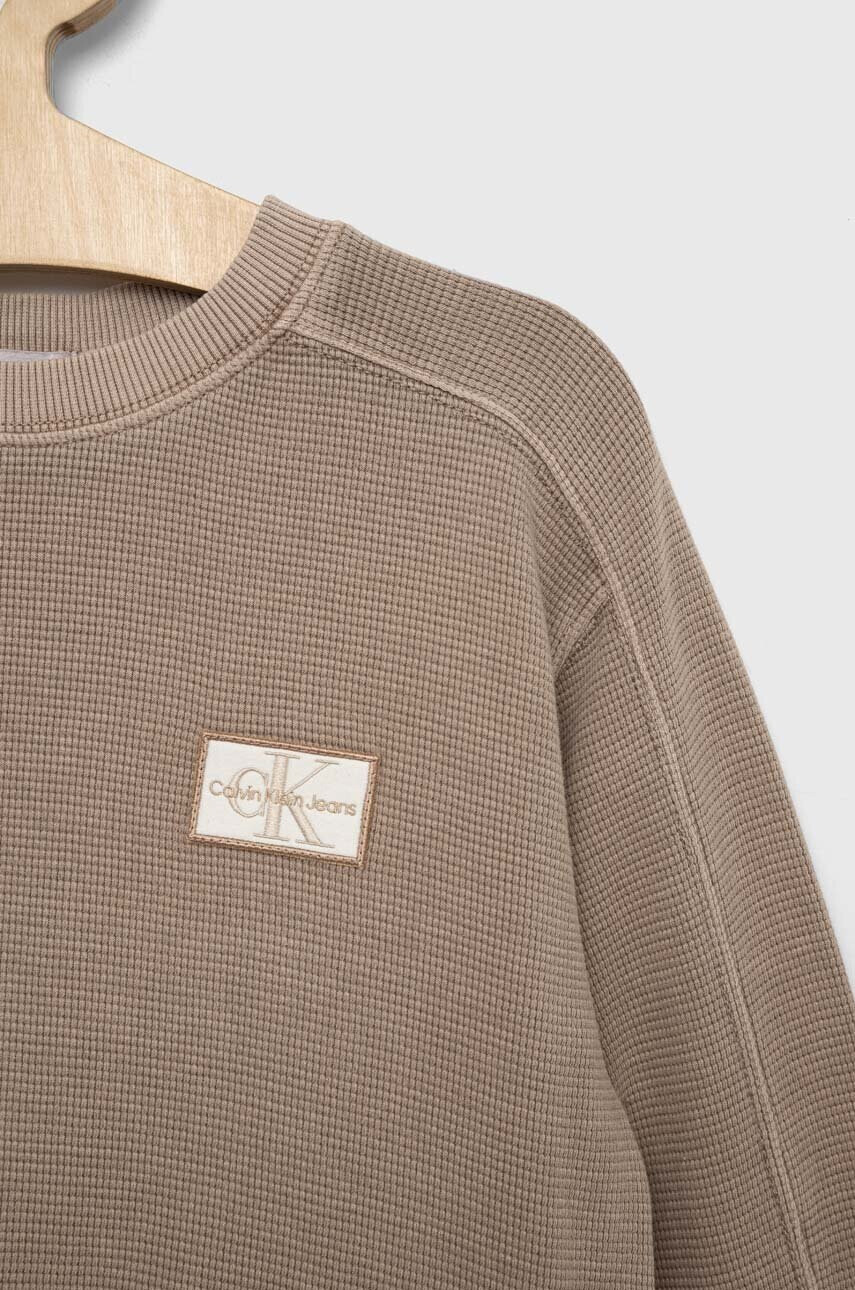 Calvin Klein Jeans Детски памучен комплект в кафяво - Pepit.bg