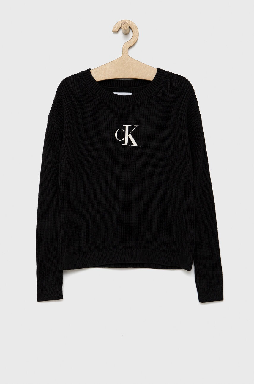 Calvin Klein Jeans Детски памучен пуловер - Pepit.bg